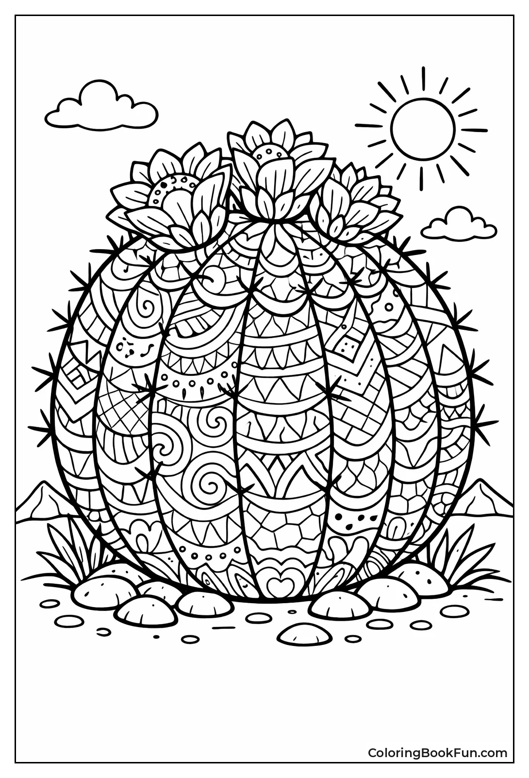 Zentangle Barrel Cactus