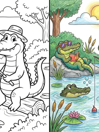 Alligator coloring pages