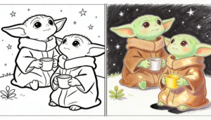 baby yoda coloring pages