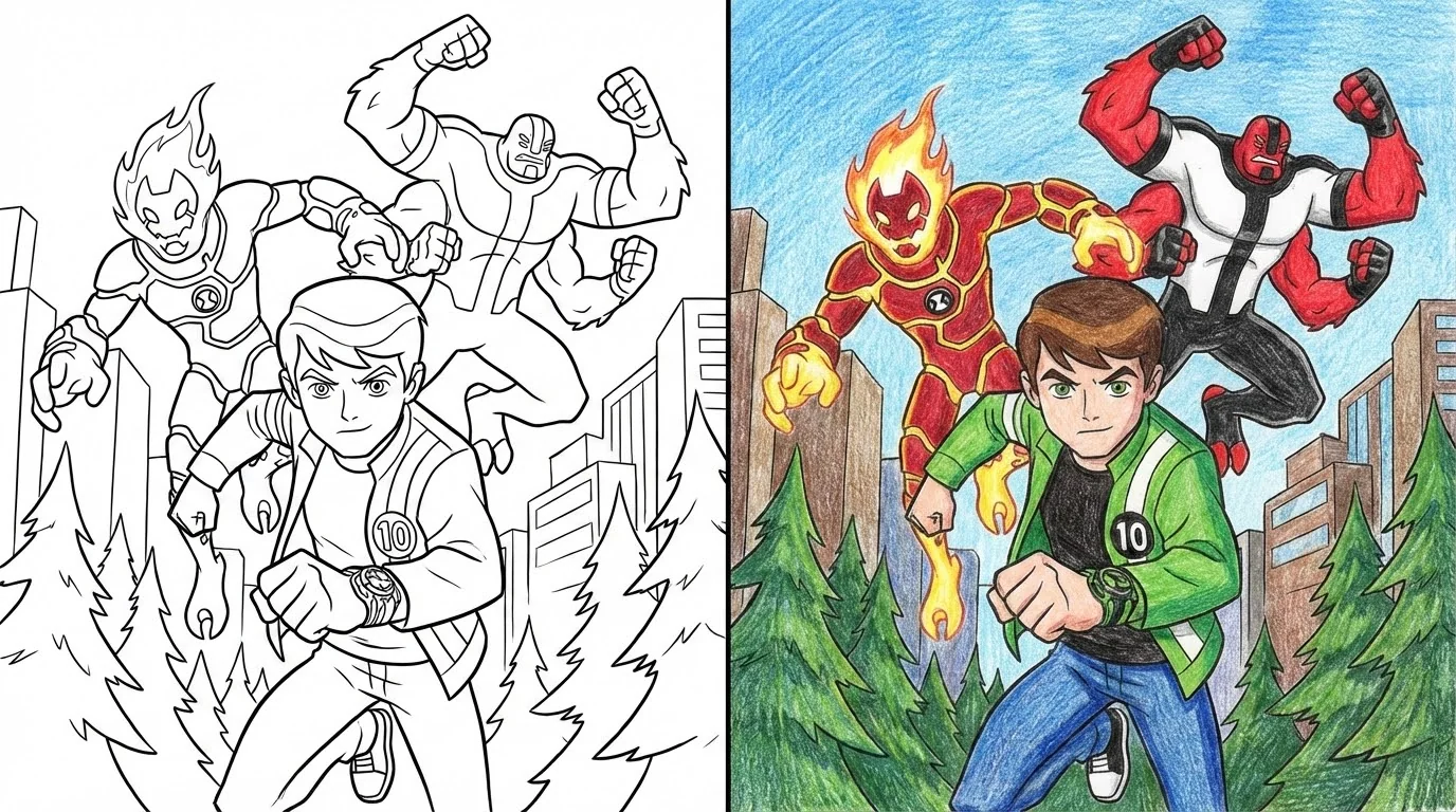 74 Ben 10 Coloring Pages (Free PDFs)
