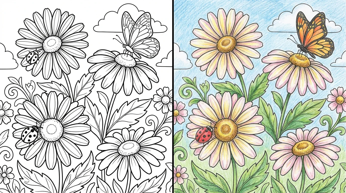 50 Daisy Coloring Pages (Free PDFs)