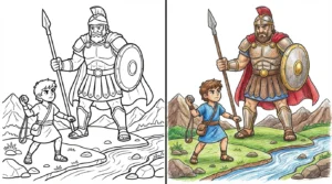 david and goliath coloring pages