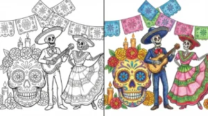 dia de los muertos (day of the dead) coloring pages