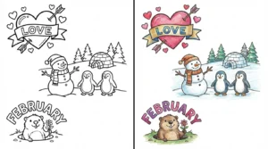 february coloring pages