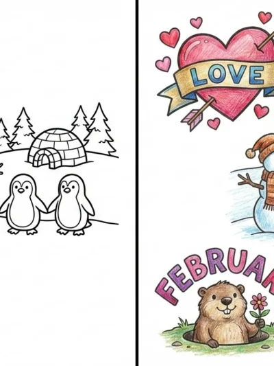 February coloring pages