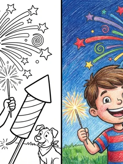 Fireworks coloring pages