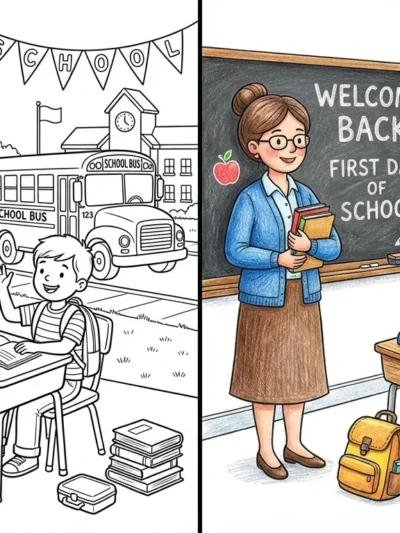 First Day Of School coloring pages