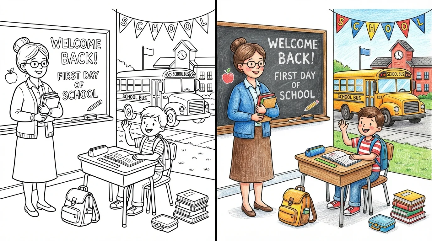 50 First Day Of School Coloring Pages (Free PDFs)