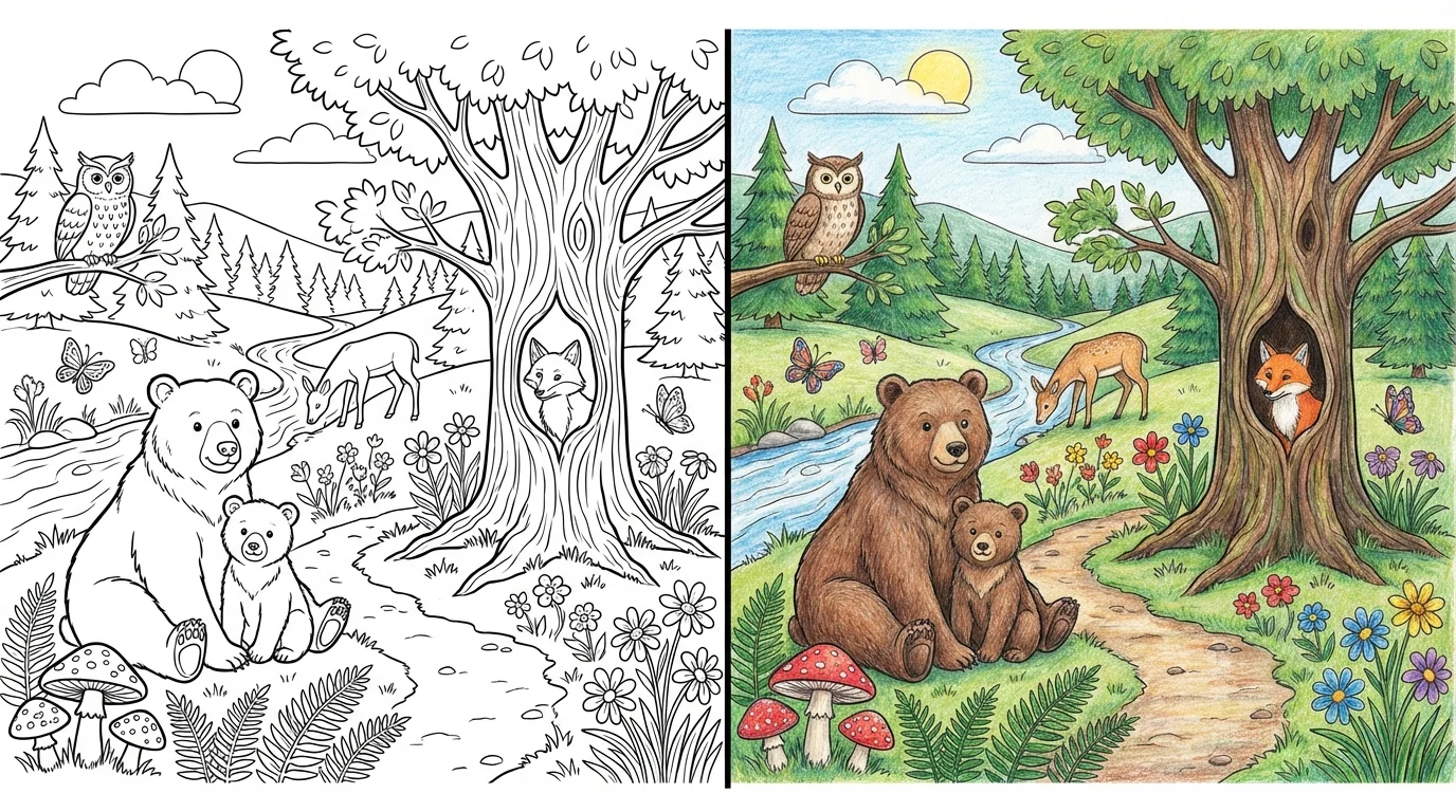 55 Forest Coloring Pages (Free PDFs)