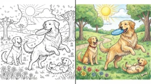golden retriever coloring pages