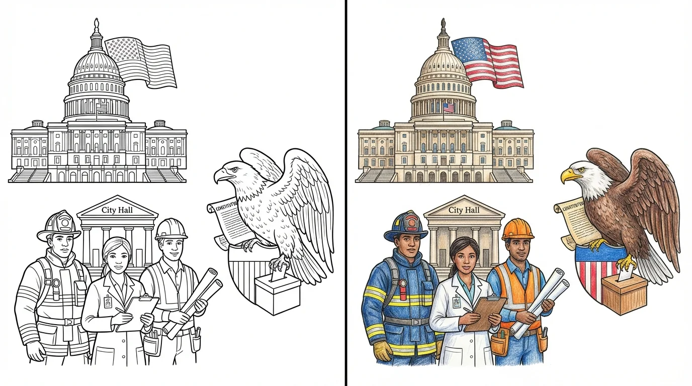 5 Government Coloring Pages (Free PDFs)