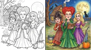 hocus pocus coloring pages
