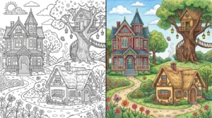 house coloring pages