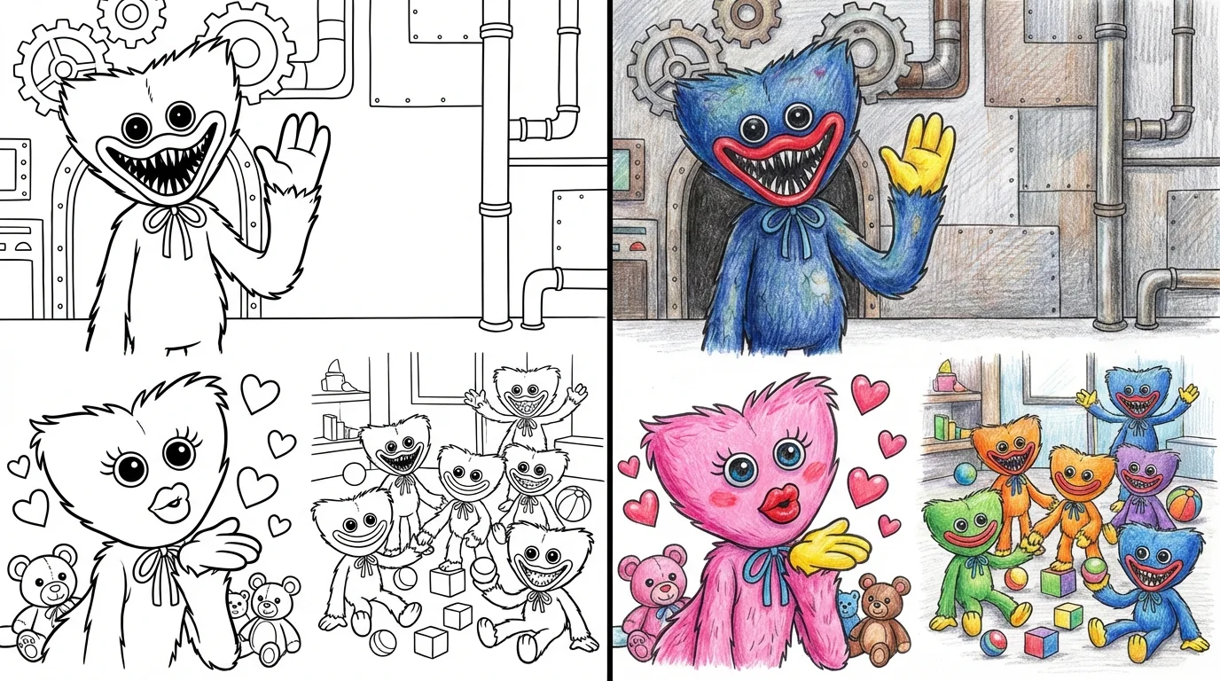 72 Huggy Wuggy Coloring Pages (Free PDFs)