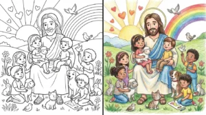 jesus loves me coloring pages
