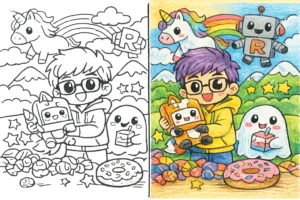 lankybox coloring pages