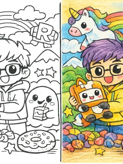 Lankybox coloring pages