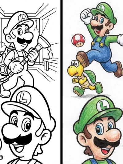 Luigi coloring pages