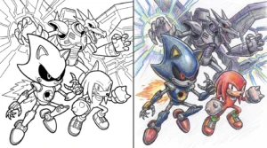 metal sonic coloring pages