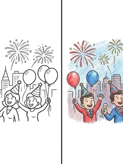 New Years coloring pages