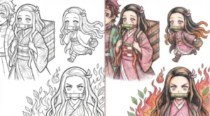 nezuko coloring pages