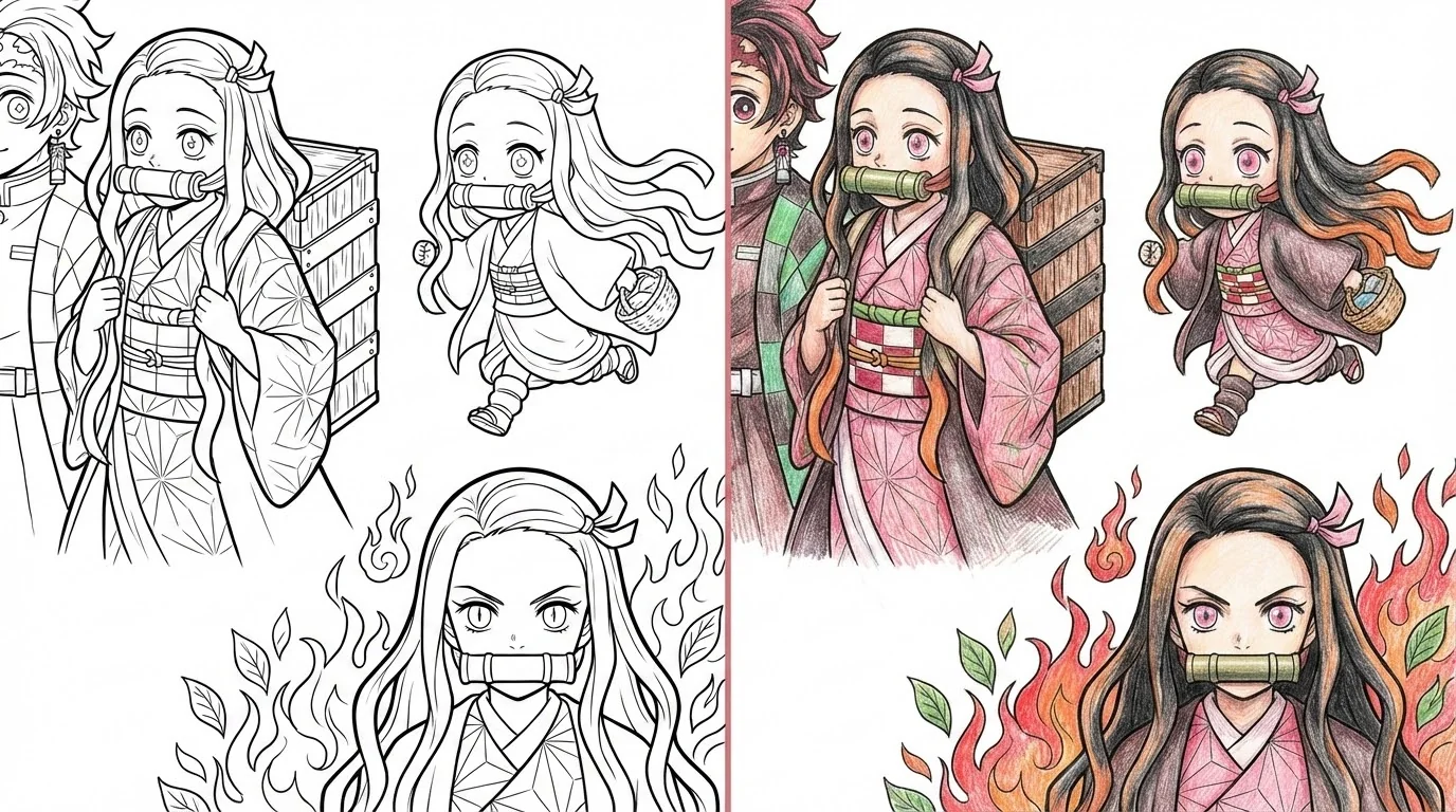 68 Nezuko Coloring Pages (Free PDFs)