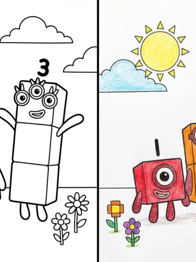 Number Blocks coloring pages