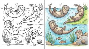 otter coloring pages