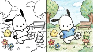 pochacco coloring pages