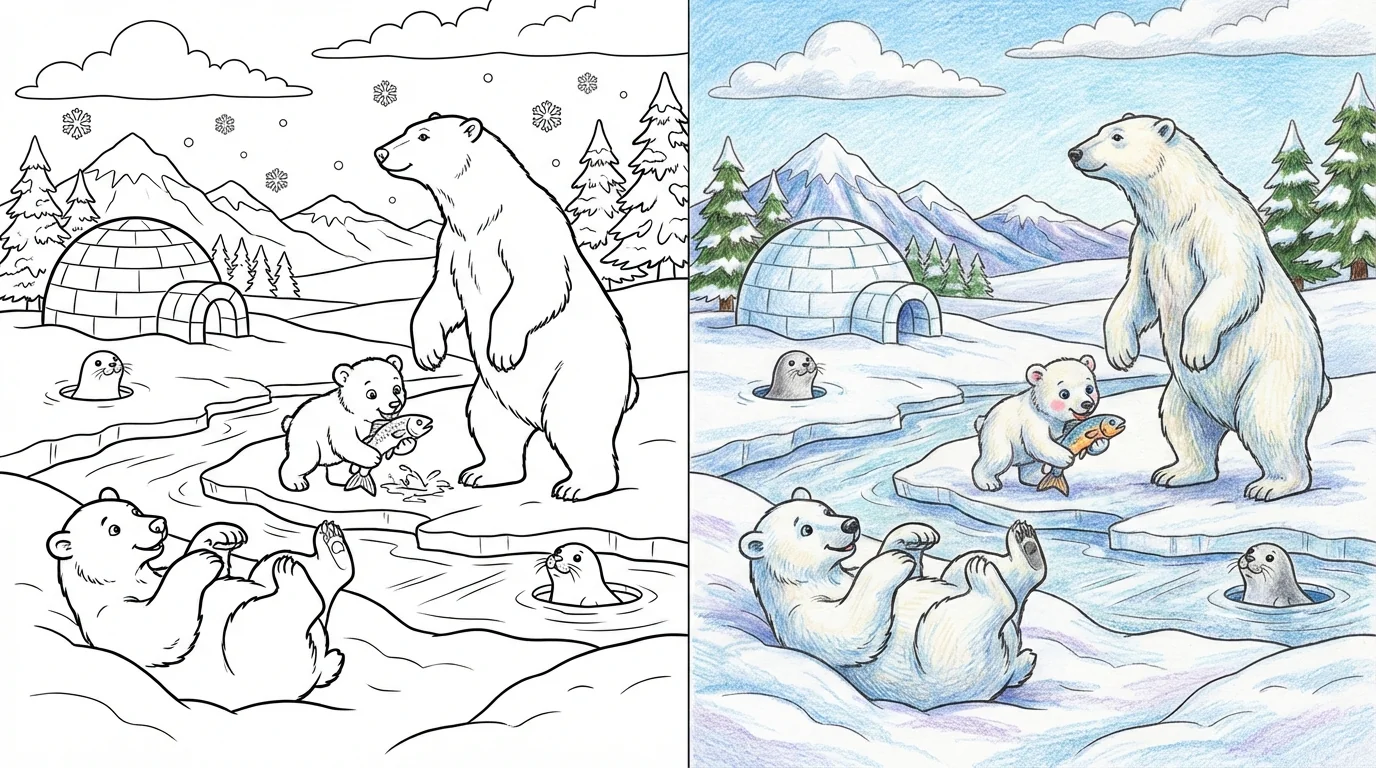 60 Polar Bear Coloring Pages (Free PDFs)