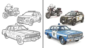 police car coloring pages