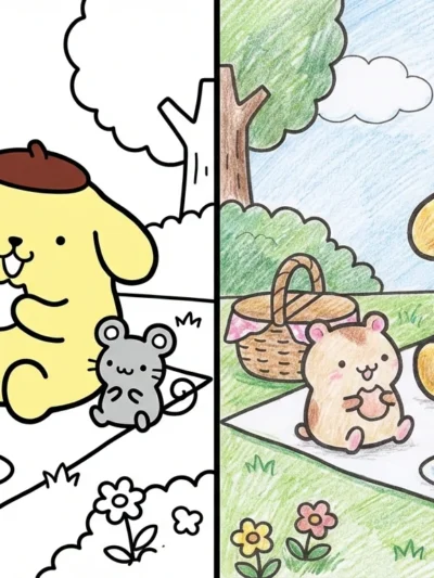 Pompompurin coloring pages