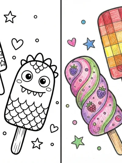 Popsicle coloring pages