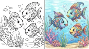 rainbow fish coloring pages