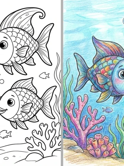 Rainbow Fish coloring pages