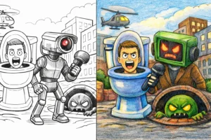 skibidi toilet coloring pages