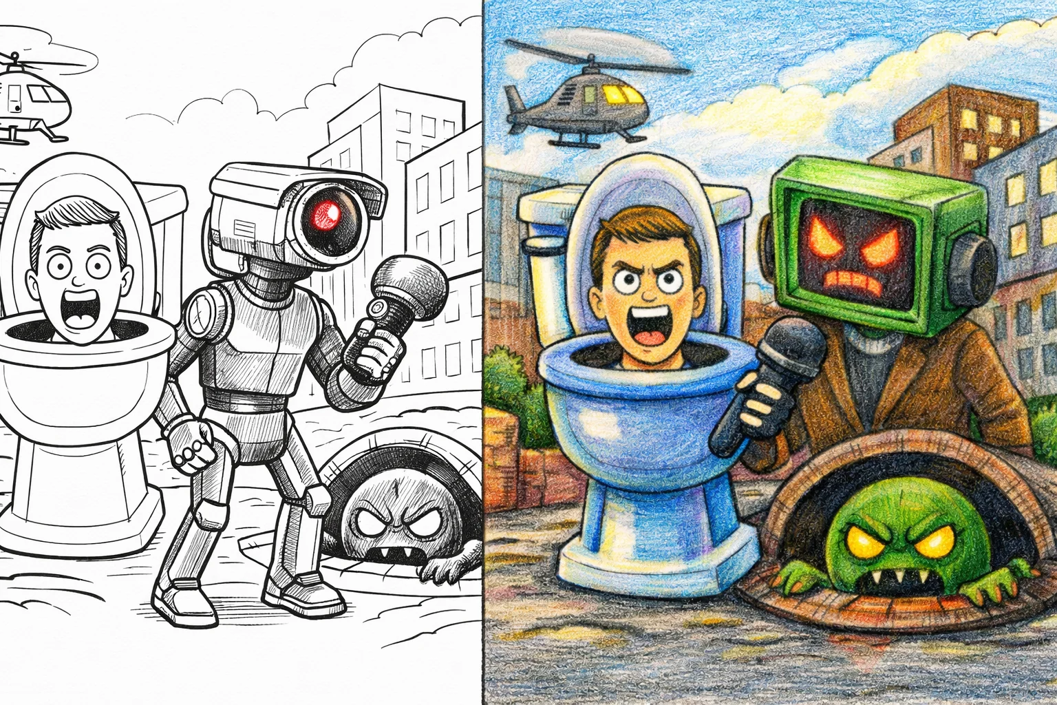 55 Skibidi Toilet Coloring Pages (Free PDFs)