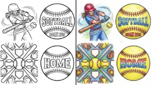 softball coloring pages