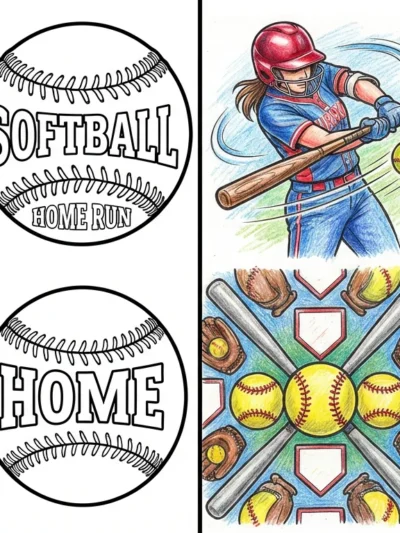 Softball coloring pages