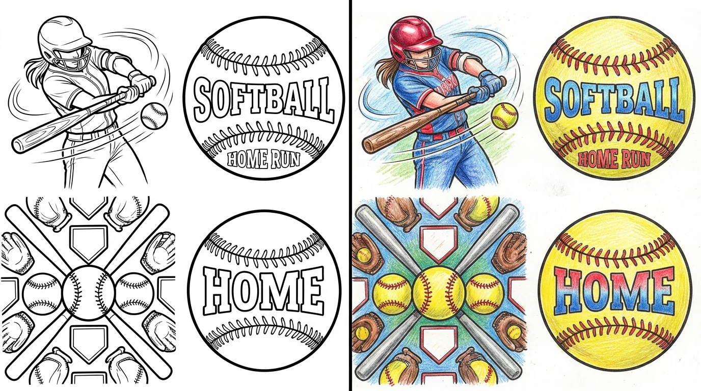 52 Softball Coloring Pages (Free PDFs)