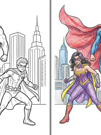 Superhero coloring pages