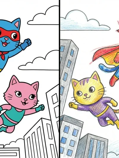 Superkitties coloring pages