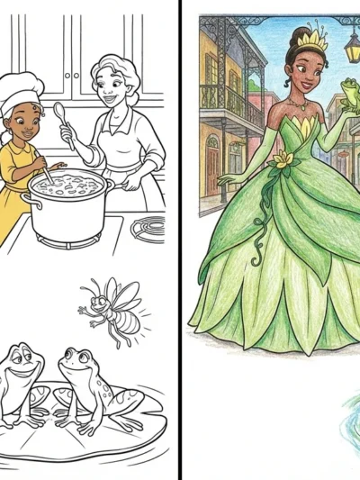 Tiana coloring pages