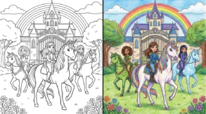unicorn academy coloring pages