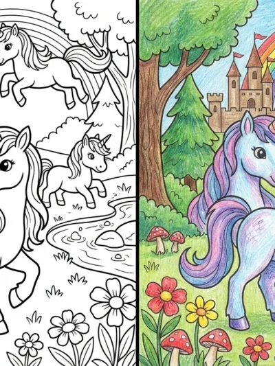 Unicorns coloring pages