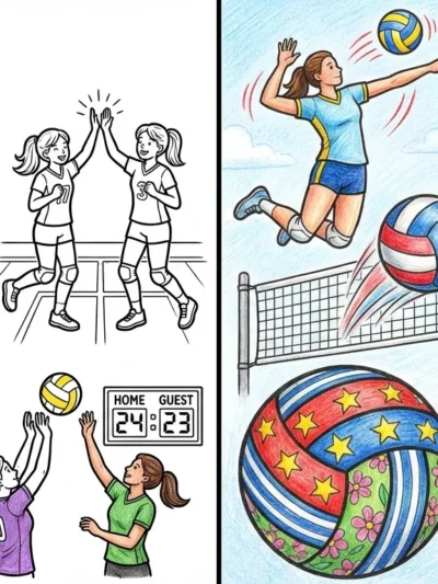 Volleyball coloring pages