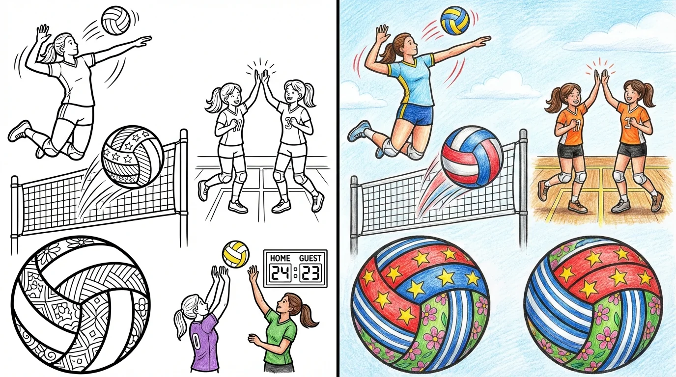 54 Volleyball Coloring Pages (Free PDFs)