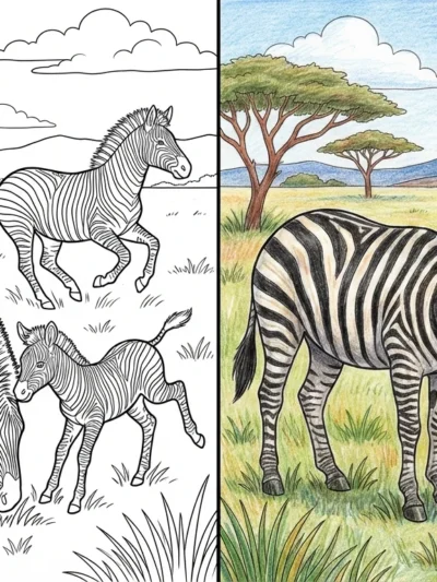 Zebra coloring pages