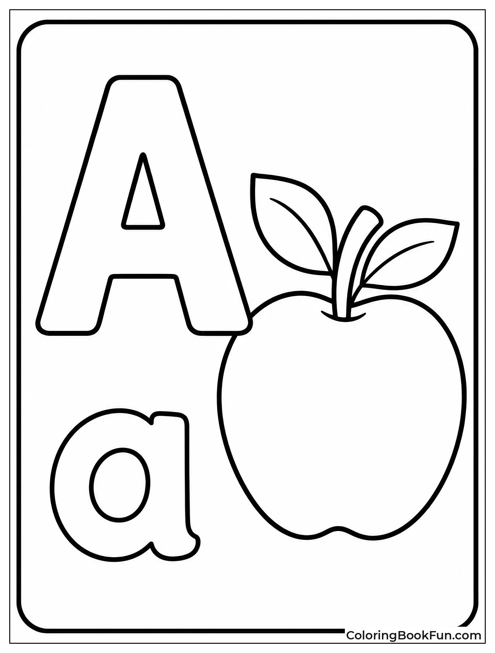 Letter A Next to Red Apple