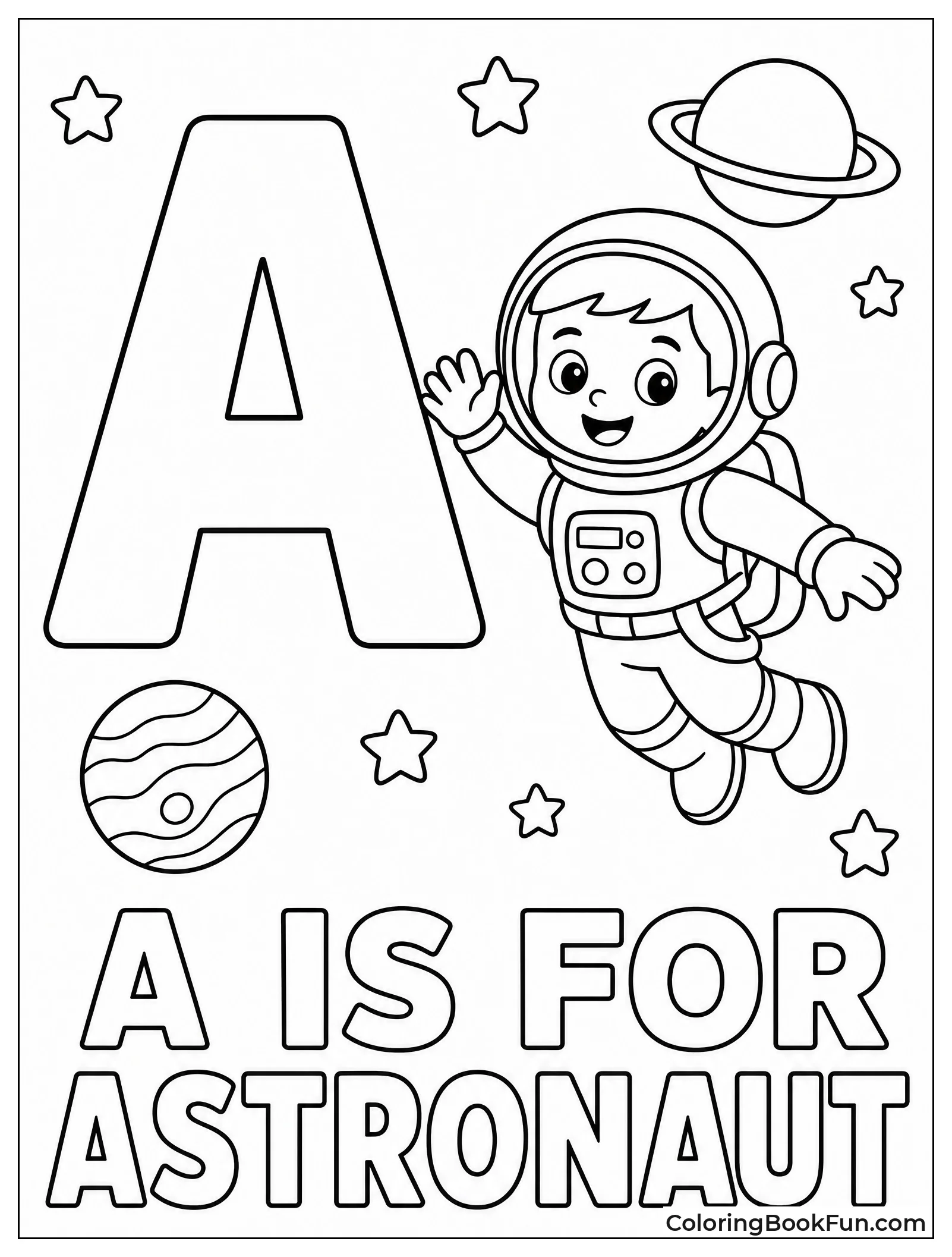 Astronaut Floating Beside Letter A